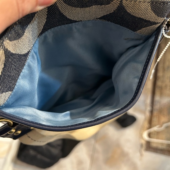 Coach Navy and Beige Signature Crossbody Bag Coach Vintage Denim Crossbody Bag - Picture 6 of 6